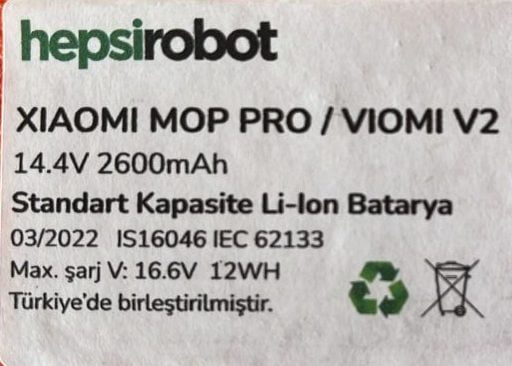 MopPro standart batarya etiket